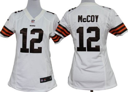 Women's Nike Cleveland Browns 12 Colt McCoy White Game NFL Jerseys
